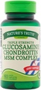 Nature's Truth Triple Strength Glucosamine Chondroitin MSM Complex Dietary Supplement - 60 Coated Caplets, Pack of 2