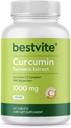 Curcumin 1000mg (ciberžolė) (120 tablečių) Pagaminta su Curcumin C3 Complex & Biooperine - Standartizuotas iki 95% Curcuminoids - Veganas