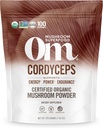 OM grybų Cordyceps Milteliai 7.05 oz (100 Servings) - Ekologiškas, Vegan, Non- GMO, Gluten- Nemokama - Energija, Stamina & Endurance Support - Adaptogeninis Superfood sporto, veiklos, Smoothies & Ara