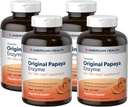 American Health Original Papaya Enzyme - 600 Kramtomosios tabletės, pakuotė 4 - After- Meal Priedas - Ne GMO, Vegan - 800 Iš viso Paslaugos