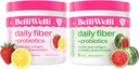 Belli Welli Daily Fiber Addition Bundle - Braškių Cizonade & Watermelon - Collagen, Probiotics & Electrolytes for Balanced Wellness - Refreshing Favors, 32 Paslaugos iš viso