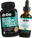 Colon Cleanser Detox & Chlorophyllic Skysti lašai - 15 dienų Colon Cleanse Pills su imbieras, Skysti Chlorofill lašai Odor Kūno Detox Vidinis Deodorant - Bowel Judėjimo papildai Žarnų Guzų parama