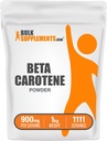 BulkSupp. com Beta karoteno milteliai - Beta karoteno papildas, vitamino A priedas imuninei ir regos palaikymui - Gluten Free, 900 mg vienam serviniam, 1kg (2,2 lbs) (pakuotė 1)