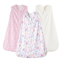 PHF 3 Pack Warm Mikro-Fleece Kūdikių Miego maišas 6-12 Mėnesių, Minkštas Kūdikių Minkštas antklodė, 2-Way Zipper Miegantys krepšiai, Komfortiškas Toddler Miegantis maišas mergaitėms, vidutinio dydžio, Drugelis