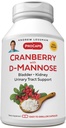 ANDREW LESSMAN Cranberry su D-Mannose - 30 Capsules - Palaiko šlapimo pūslės, inkstų ir šlapimo traktas sveikatos. Aukštasis Galingumas Standartizuotas spanguolių koncentratas ir D-Manozė. Kapsulės, kurias lengva nuryti