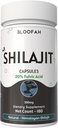 Bloofah Shilajit Kapsulės 500 mg, 124; 20% ekstraktas Fulvic Acid, 124; Natūralus Shilajit milteliai (asfaltinė), 124; Non- GMO, Gluten- Free, 124; Premium Wellness Addition for Daily Use (180 Count (180 Count (Pack of 1)))