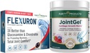 Grynumas Produktai Flexuron Joint Formulės + Joint Gel Flexuron (Krilių aliejus, mažo molekulinio svorio hialurono rūgštis, Astaxanthin) - Joint Gel Berry Pows (Bioactive Collagen Peptides + MSM)