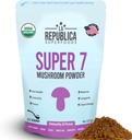 La Republica Superfood Super 7 Mushroom Extract Powder, Includes Lion's Mane, Reishi, Chaga, Cordyceps, Shiitake, Maitake, and Turkey Tail (8 oz) ﻿