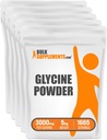 BulkSupplemen.com Glicinas Milteliai - Glycine papildai, Amino rūgšties papildas - Neflavored & Gluten Free, 3g per Serving, 1kg (pakuotė 5) (11 lbs)