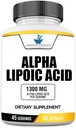 American Standard Supplements Alpha Lipoic Acid 1300mg per Serving - Vegan, Gluten Free, Non- GMO, 90 kapsulių, 45 serveriai