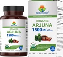 Brieofood Organic Arjuna 1500mg, 45 Paslaugos, Vegetarian, Gluten Free, 90 Vegetarian Tablet