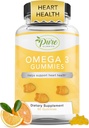Pure by Nature Omega 3 Gummies for Suaugusiesiems ir vaikams, Omega 3 Riebalų rūgščių papildai su Omega 3 6 9 Cirkuliacinės paramos, No Fish Oil Orange Schior Omega Gummies, 60 dienų tiekimo (60 Count)
