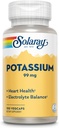 Solaray Potassium 99 mg - Electrolyte Balance Formula - Potassium Supplement for Electrolytes, Vascular and Heart Health Support - 60-Day Money Back Guarantee, Lab Verified, 100 Servings, 100 VegCaps