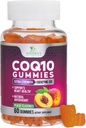 CoQ10 Gummies 100mg - 3X Stiprumas, High Absorption, Antioksidantas papildas širdies sveikatos paramos ir energijos gamybos, Ultra Coenzis Q10 Vitaminai, Coq 10 papildai, Non- GMO - 60 CoQ10 Gummies