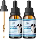 Hemp Oil for Dogs and Cats - Helps Pets with Anxiety, Stress Relief and Sеizures - Arthritis Hip Joint Pain Relief - Hemp Calming Drops Sleep Aid for Dogs 2PACK