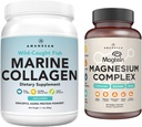 AMANDEAN Premium magnio kompleksas ir jūrų Collagen Bundle. Aukštos sugerties magnio treonatas, glicinatas ir malatas. Homogenizuotas žuvų kolageno baltymas. Palaiko kokybės miego, odos ir nuotaikos
