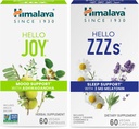 Himalaya Hello Joy with Ashwagandha for Improving Mood and Spirits & Hello ZZZs with Melatonin for Sleep Support, 60 Capsules Each - Bundle