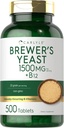 Carlyle Brewers Yeast tabletės su vitaminu B12 ® 124; 1500 mg ® 124; 500 grafas ® 124; Non- GMO & Vegetariškas priedas