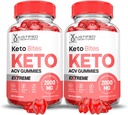 (2 pack) Keto Bits Keto ACV Gummies Extreme 2000MG Keto Bites Keto Gummies Apple Cider Vinact Formuluota su Pomgranat Beet juice milteliais B12 Vegan Non GMO 120 Gummys