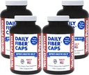 Yerba Prima Daily Fiber Caps - 180 Capsules, (Pack of 4) - Soluble & Insoluble Dietary Fiber Supplement - Colon Cleanse - Gut Health - Vegan, Non-GMO, Gluten-Free