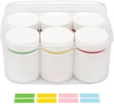 Colorful Empty Plastic Pill Bottle Organizer with Labels Medicine Vitamin Bottle Chemical Containers with Caps,6pcs (100ml)